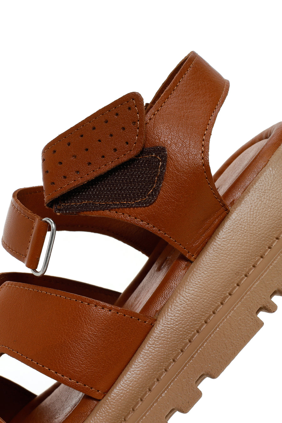 Kadın Taba Deri Comfort Sandalet