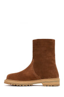 Women's Tan Suede Leather Boots | Derimod