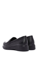Woman Siyah Leather Comfort Loafer | Derimod