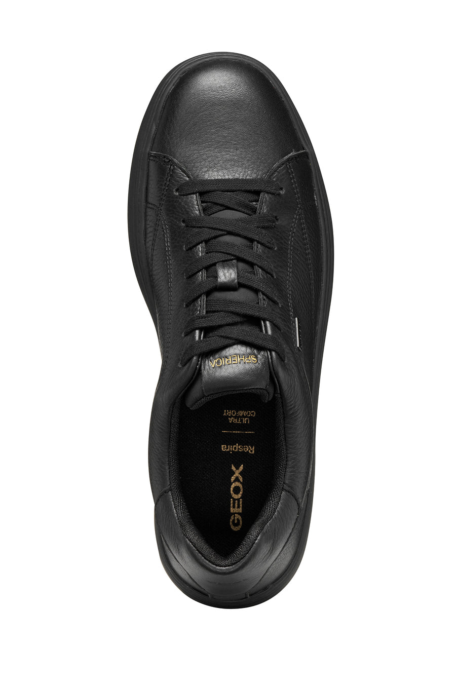 Geox Men Black U Spherica Ecub-1.1 B Abx Lace-up Leather Sneaker