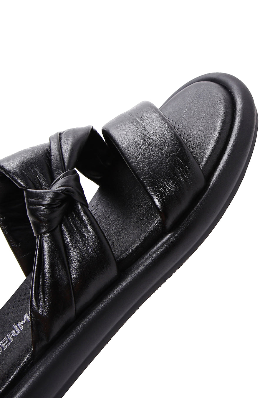 Women's Black Leather Comfort Slippers
