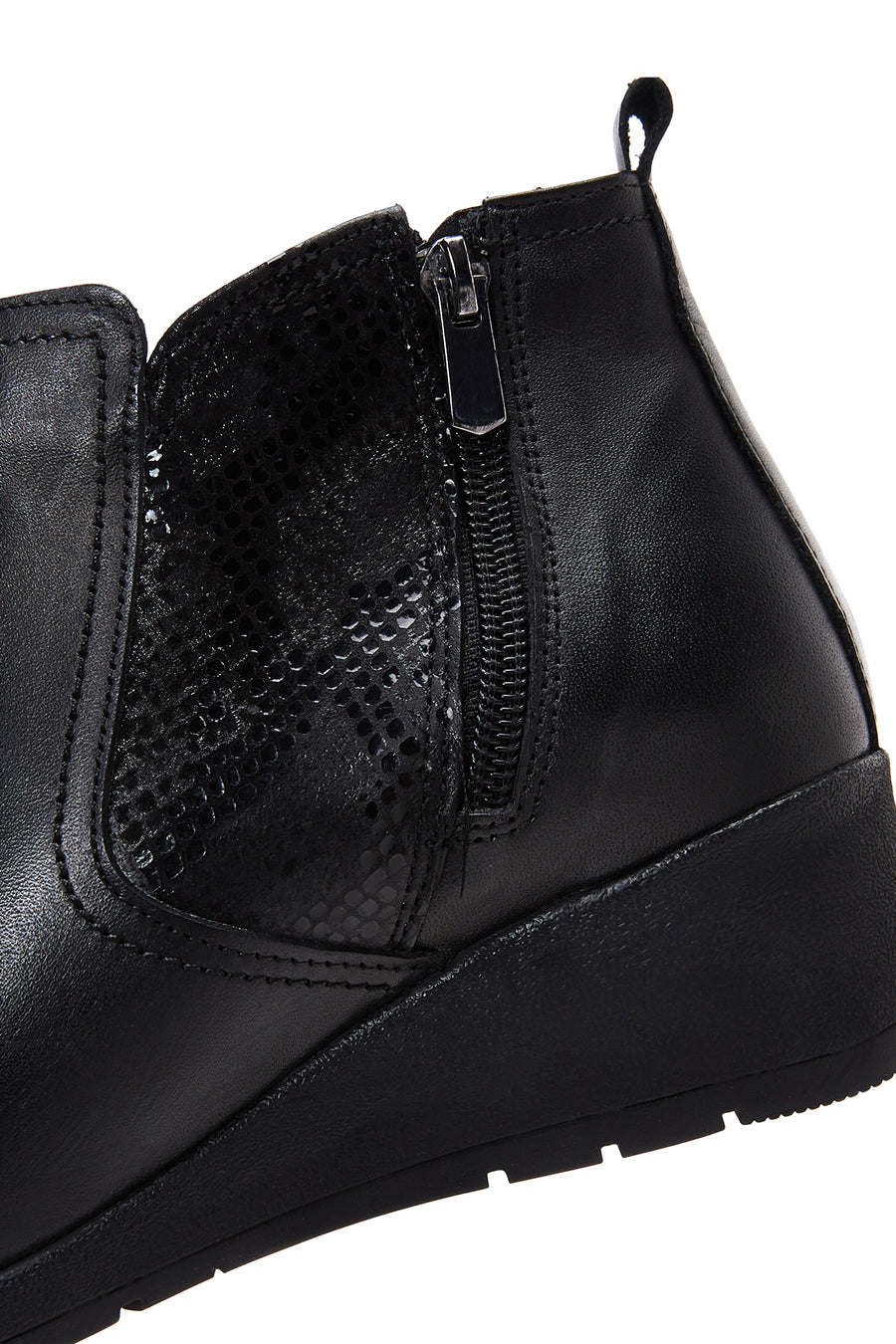 Women's Leather Wedge Heel Boots
