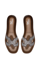 Women's Black Stone Jelly Slippers | Derimod