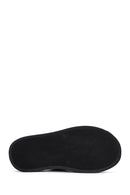 Women's Black Flip Flops Leather Slippers | Derimod