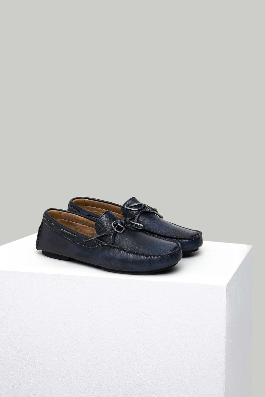 Navy Blue Men's Leather Loafer