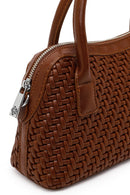 Woman Brown Long-Strap Braided Shoulder Bag | Derimod