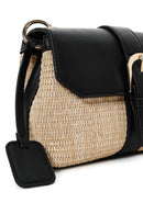 Women's Black Long Strap Straw Shoulder Bag | Derimod