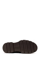 Woman Brown Buckled Thick-Soled Suede Masculine Shoes | Derimod
