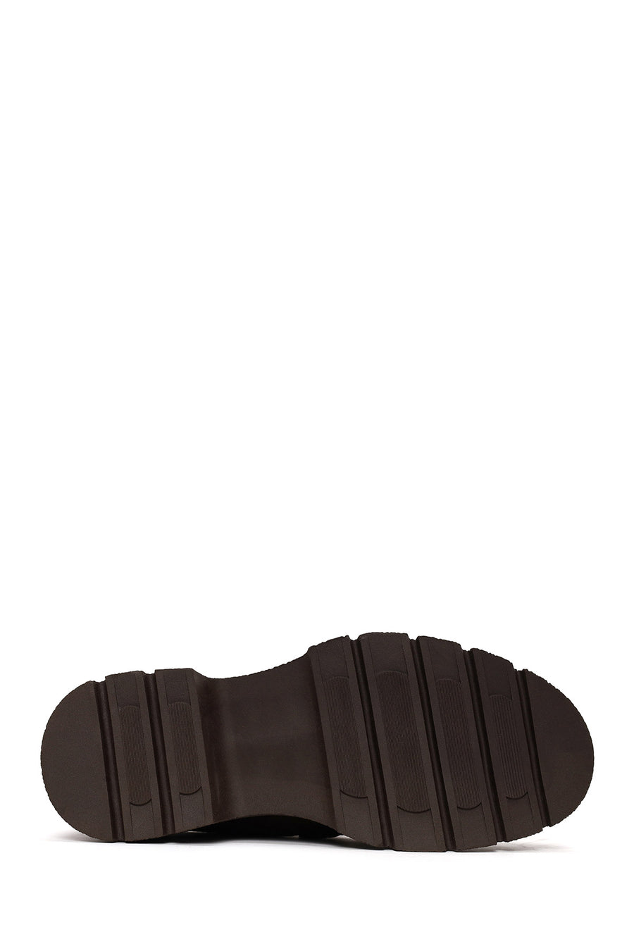 Woman Brown Buckled Thick-Soled Suede Masculine Shoes