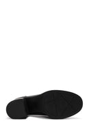 Woman Black High Thick-Heeled Patent Leather Leather Masculine Loafer | Derimod