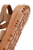Women's Powder Strappy Thick Soled Suede Leather Comfort Sandals | Derimod
