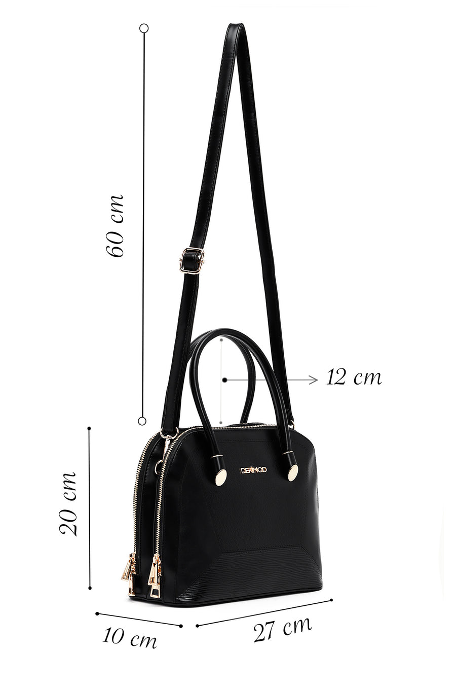 Women's Black Long Strap Classic Handbag