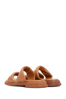Women's Tan Leather Comfort Slippers | Derimod
