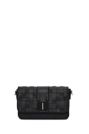 Woman Black Long-Strap Knit Crossbody Bag | Derimod