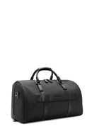 Men's Black Printed Leather Travel Bag | Derimod