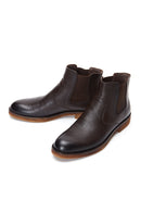 Male Brown Leather Casual Chelsea Boots | Derimod