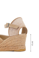 Women's Mink Ankle Strap Wedge Heel Suede Leather Espadrille Sandals | Derimod