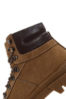 Men's Tan Nubuck Leather Zippered Boots | Derimod