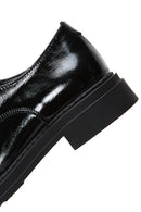 Women's Black Patent Leather Masculine Shoes | Derimod