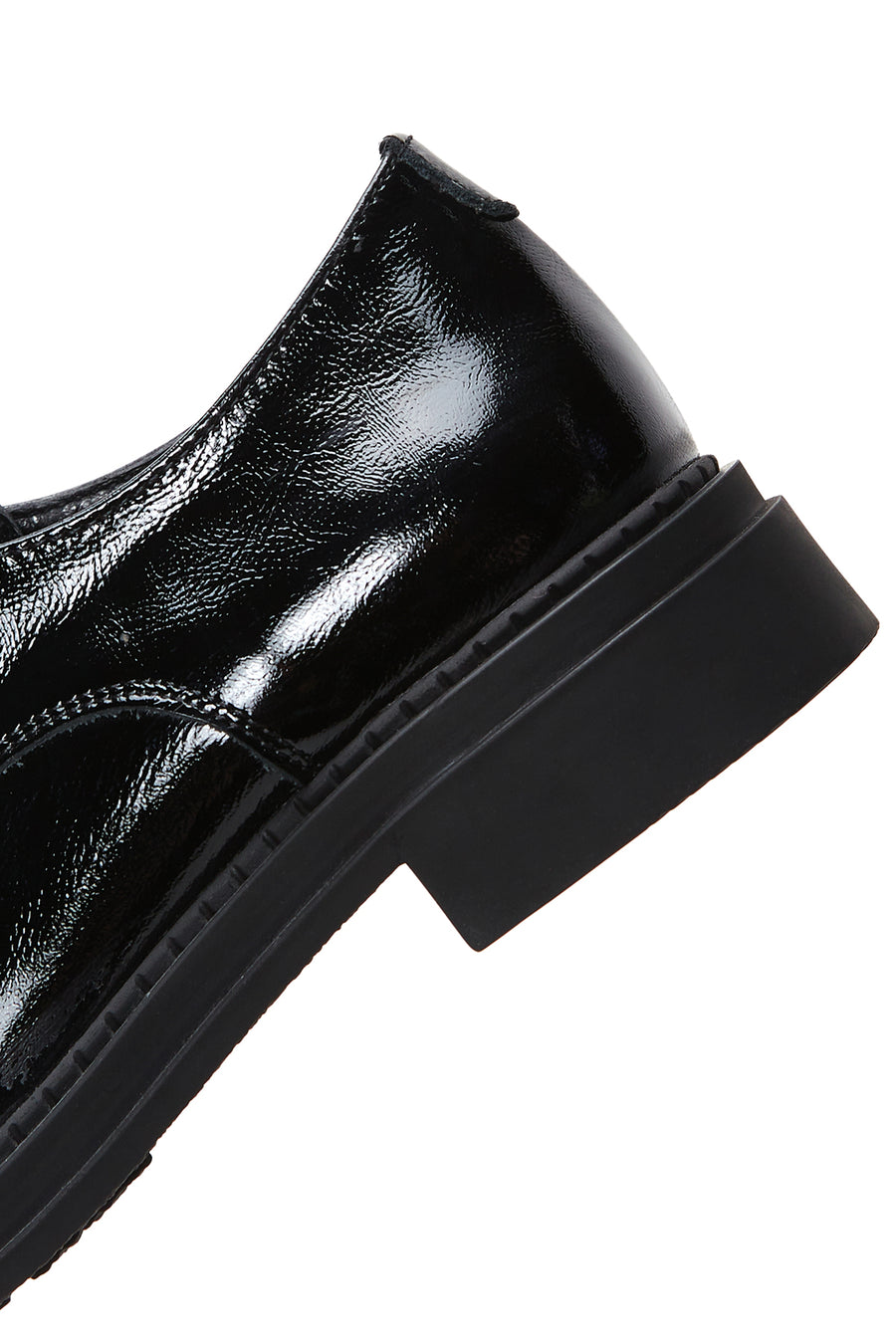 Women's Black Patent Leather Masculine Shoes
