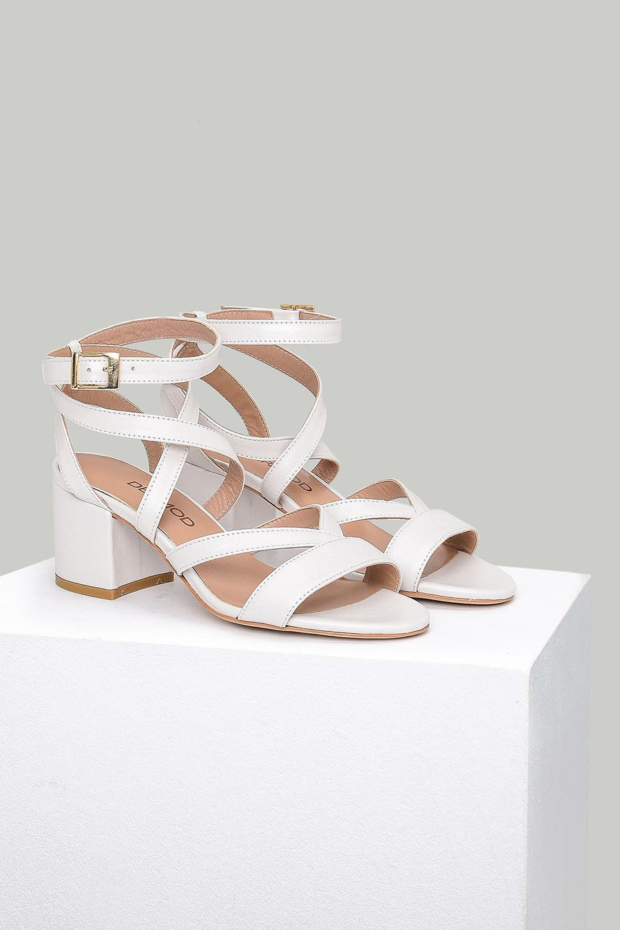 Women's Beige Leather Sandals