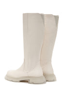 Women's Beige Zippered Leather Boots | Derimod
