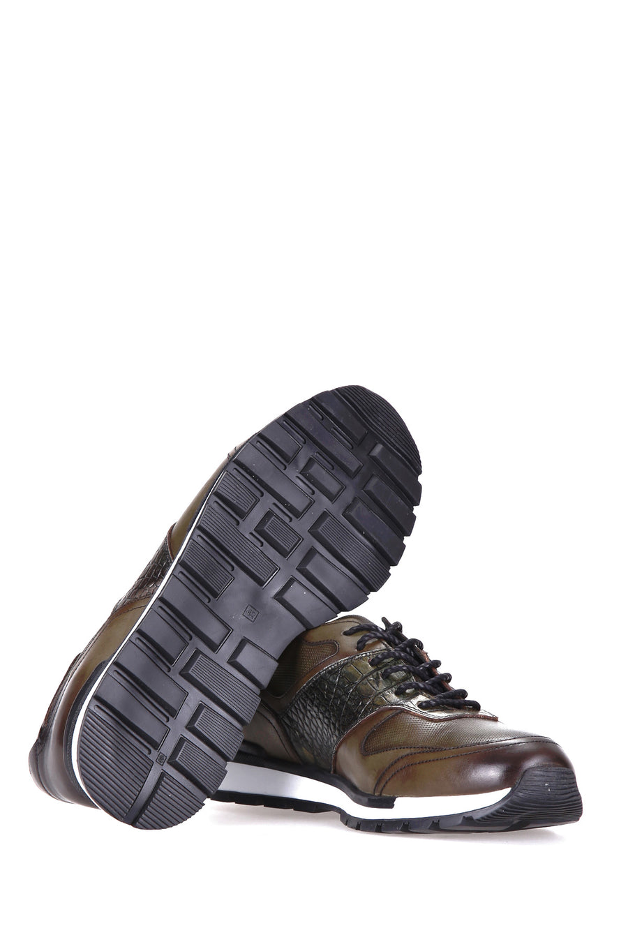 Kroko Desenli Erkek Deri Sneaker