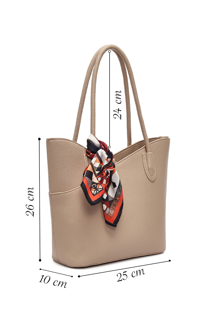 Women's Beige Accessory Detailed Shoulder Bag