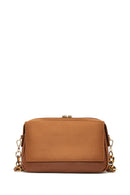 Woman Tan Chain-Strap Suede Crossbody Bag | Derimod