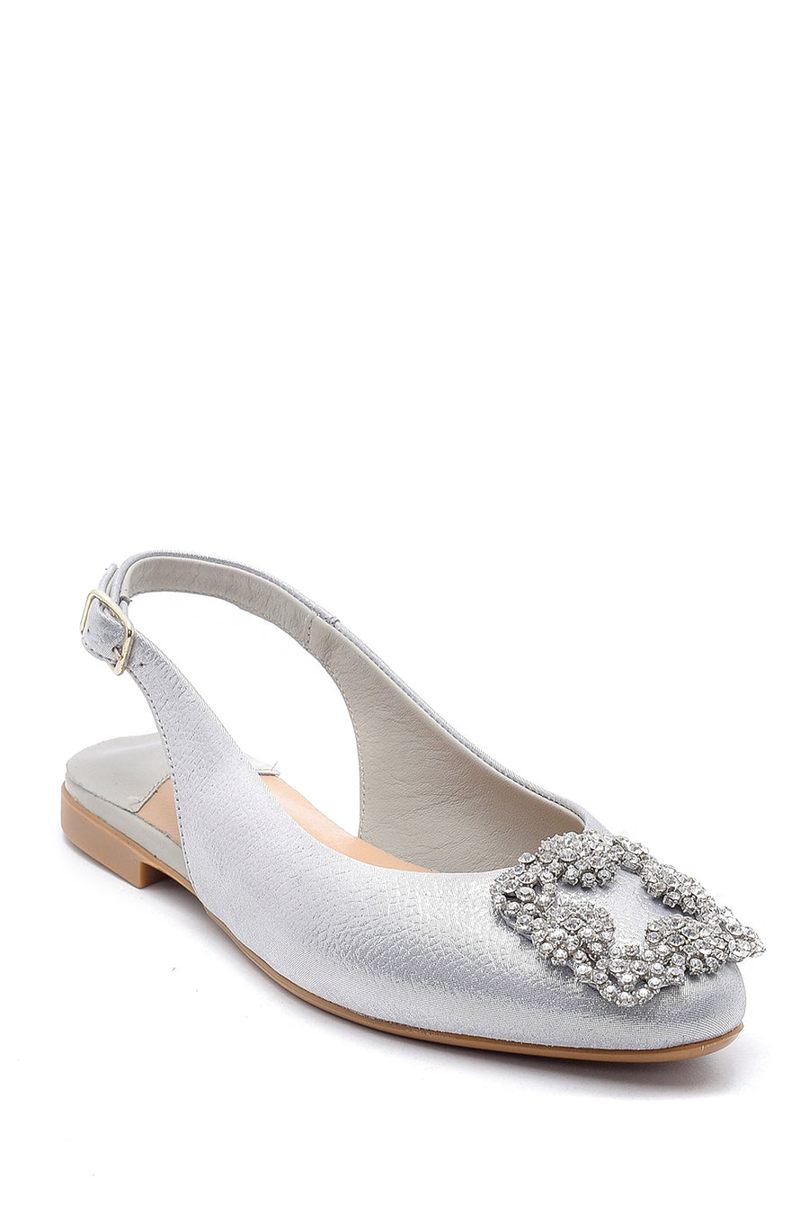 Women's Leather Stone Ballerinas