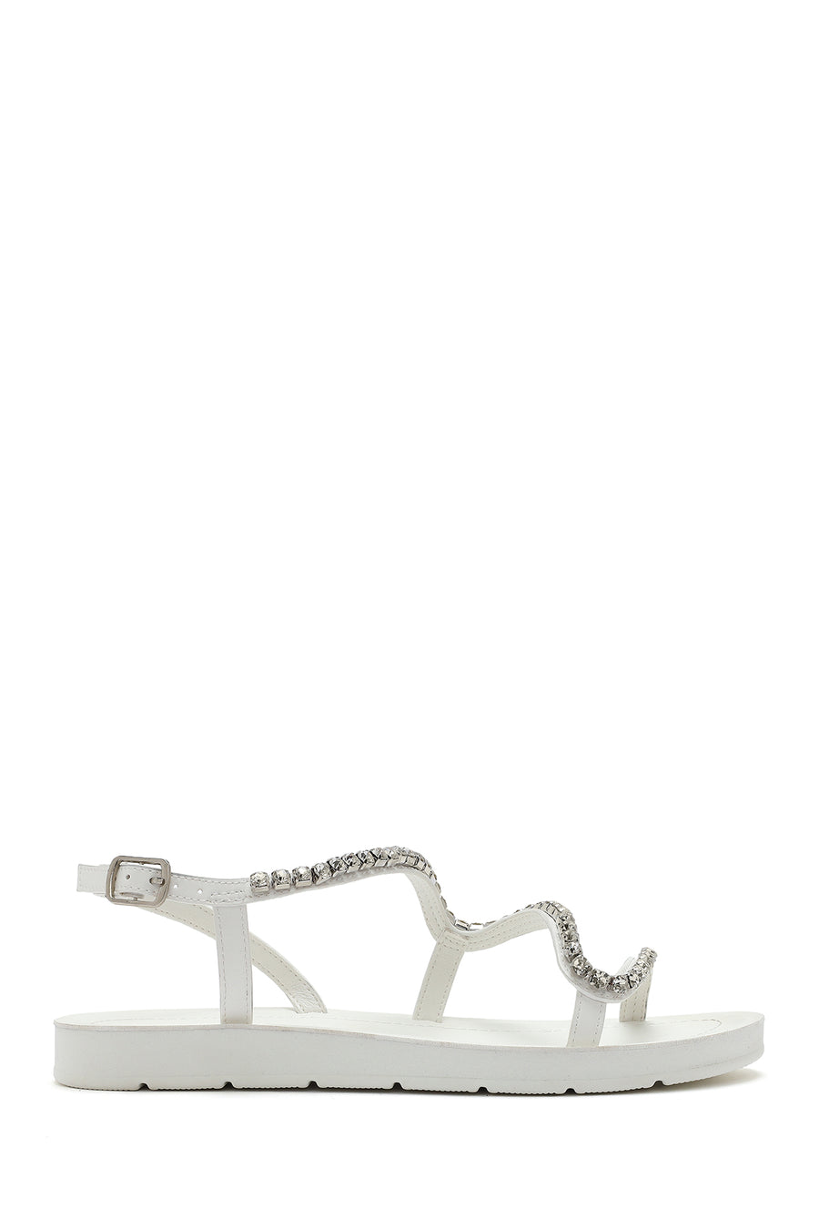 Women's White Stone Sandals 25SFE464114 | Derimod