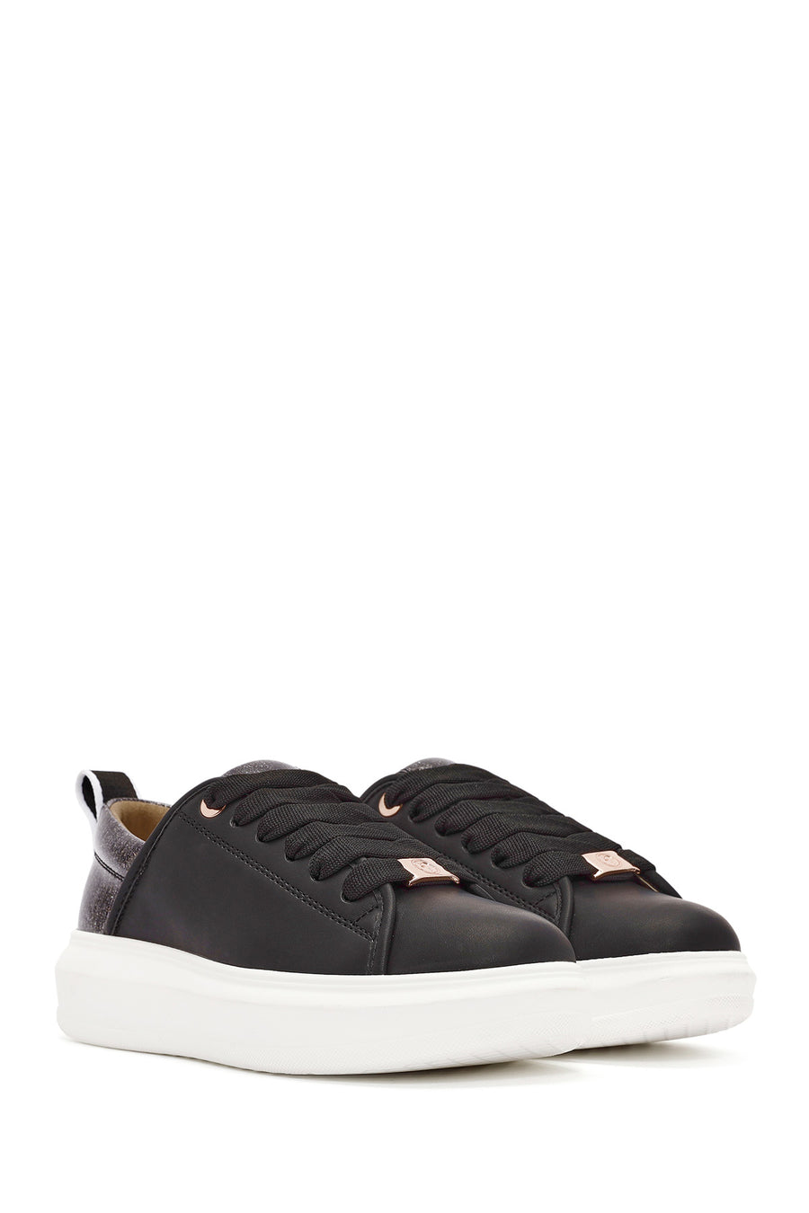 ACBC x Derimod Women's Black Lace-Up Chunky Sole Sneakers