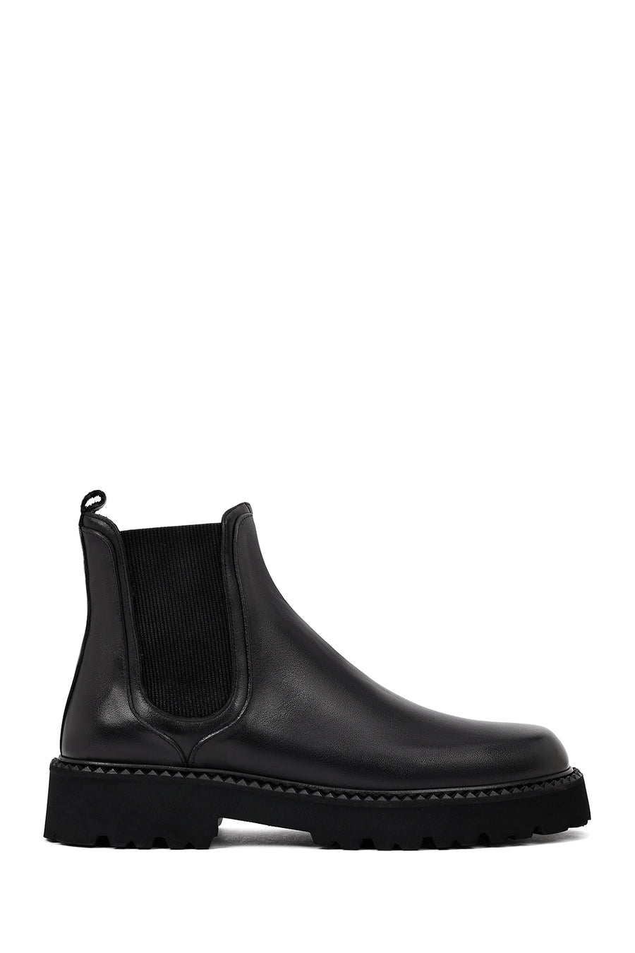 Male Black Thick-Soled Leather Chelsea Boots WM802001DV | Derimod