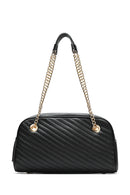Women's Black Chain Strap Quilted Shoulder Bag | Derimod