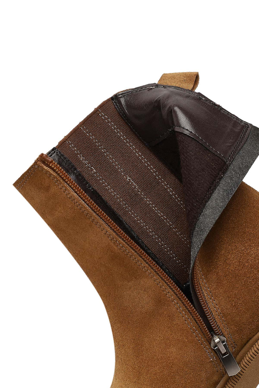 Women Mink Zippered Thick Sole Suede Leather Boot
