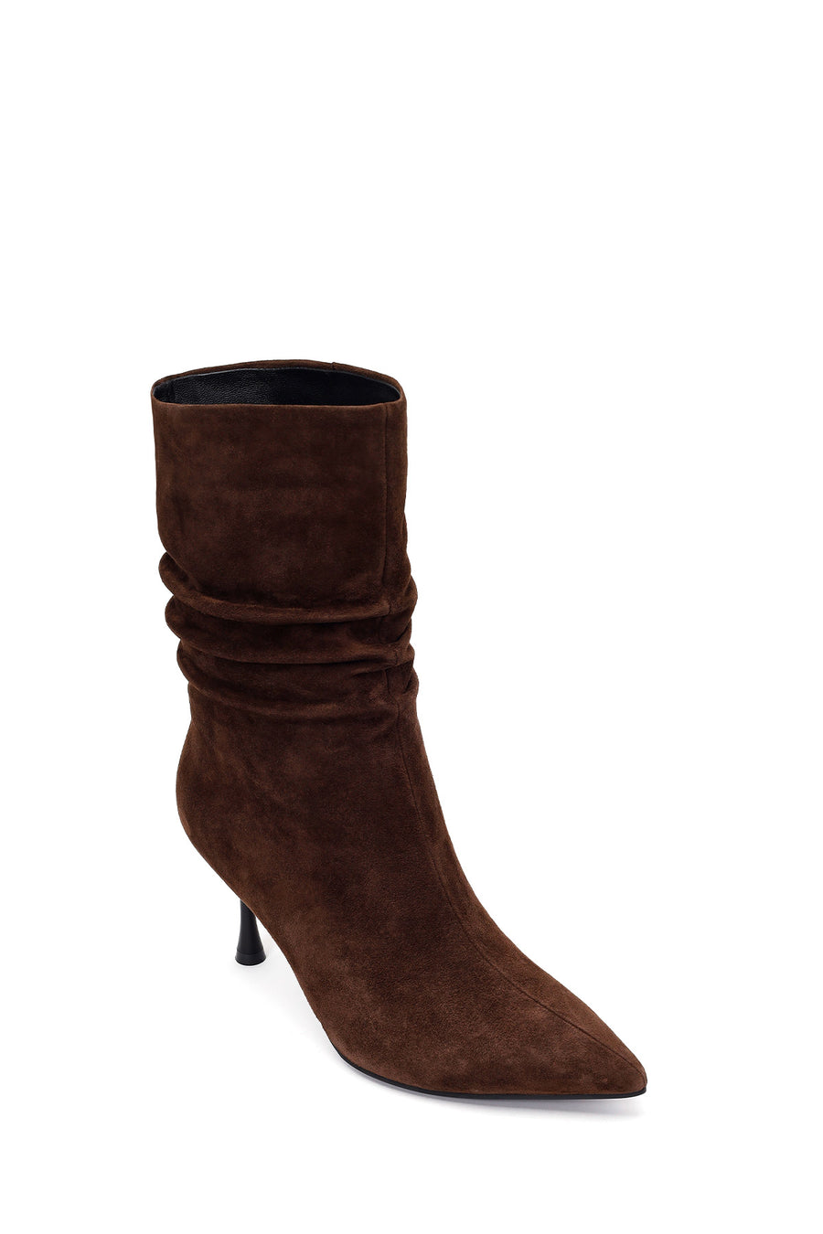 Woman Brown Thin-Heeled Suede Boots