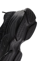 Derimod Zero Women's Black Lace-Up Stone Detailed Fabric Sneaker | Derimod