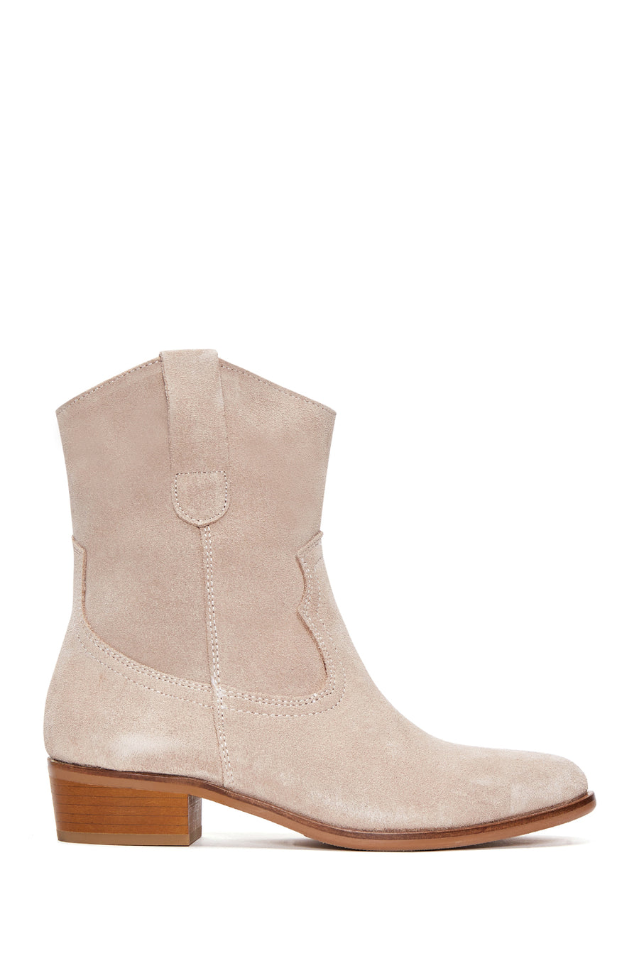Women's Beige Suede Leather Cowboy Boots 22WFD150310 | Derimod
