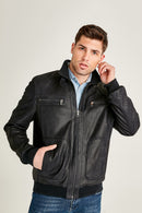 Oliver Men's Leather Jacket | Derimod