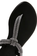 Women's Black Stone Flip Flops Sandals | Derimod