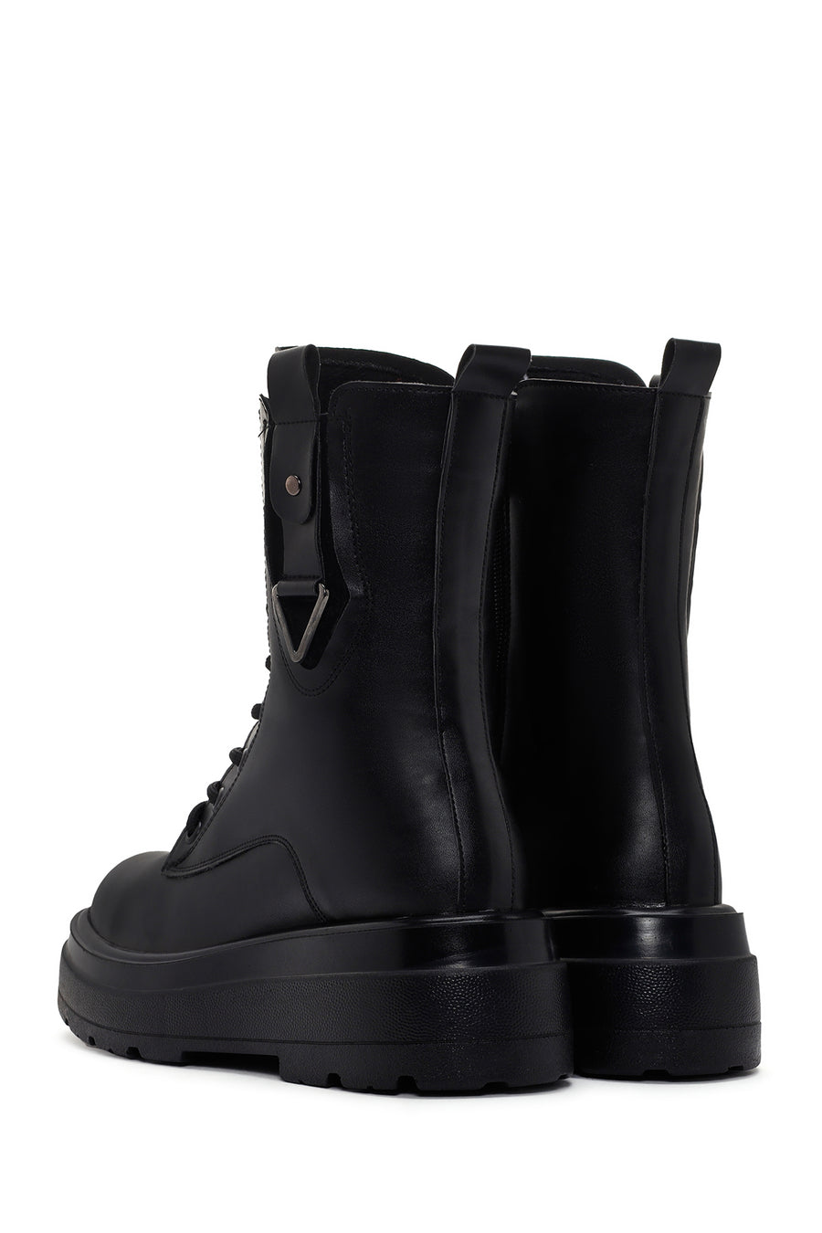 Women's Black Thick Soled Zippered Boots