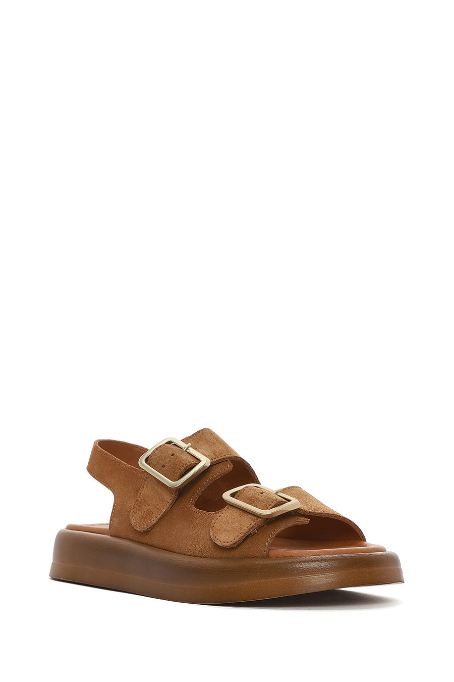 Women's Mink Back Buckle Thick Soled Suede Leather Sandals