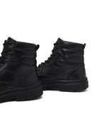 Men's Black Lace-Up Leather Boot | Derimod