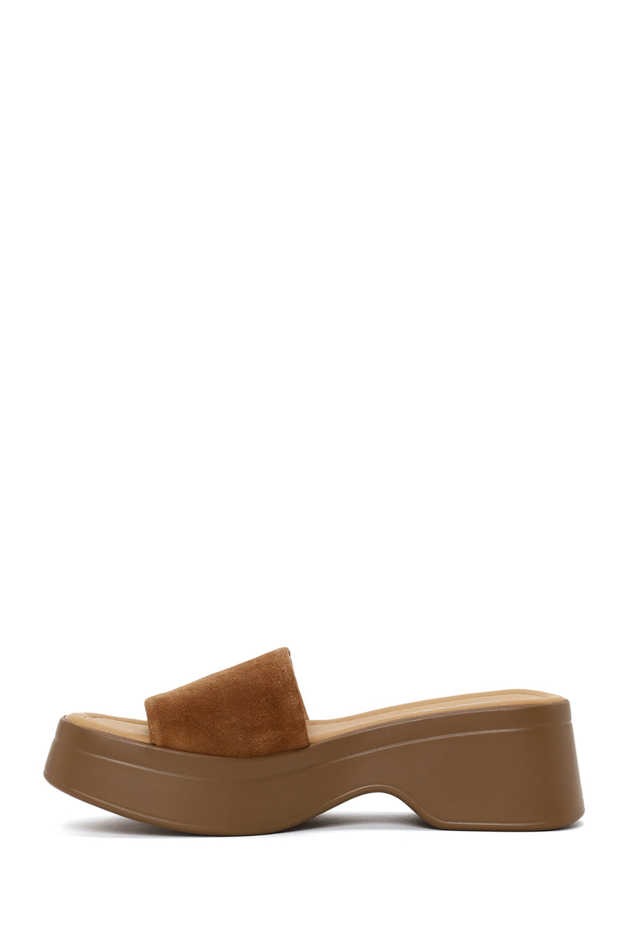 Woman Tan Thick-Soled Suede Slipper