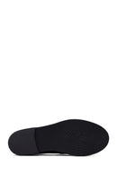 Woman Black Leather Masculine Loafer | Derimod
