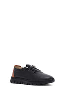 Women's Black Lace-Up Leather Sneaker | Derimod