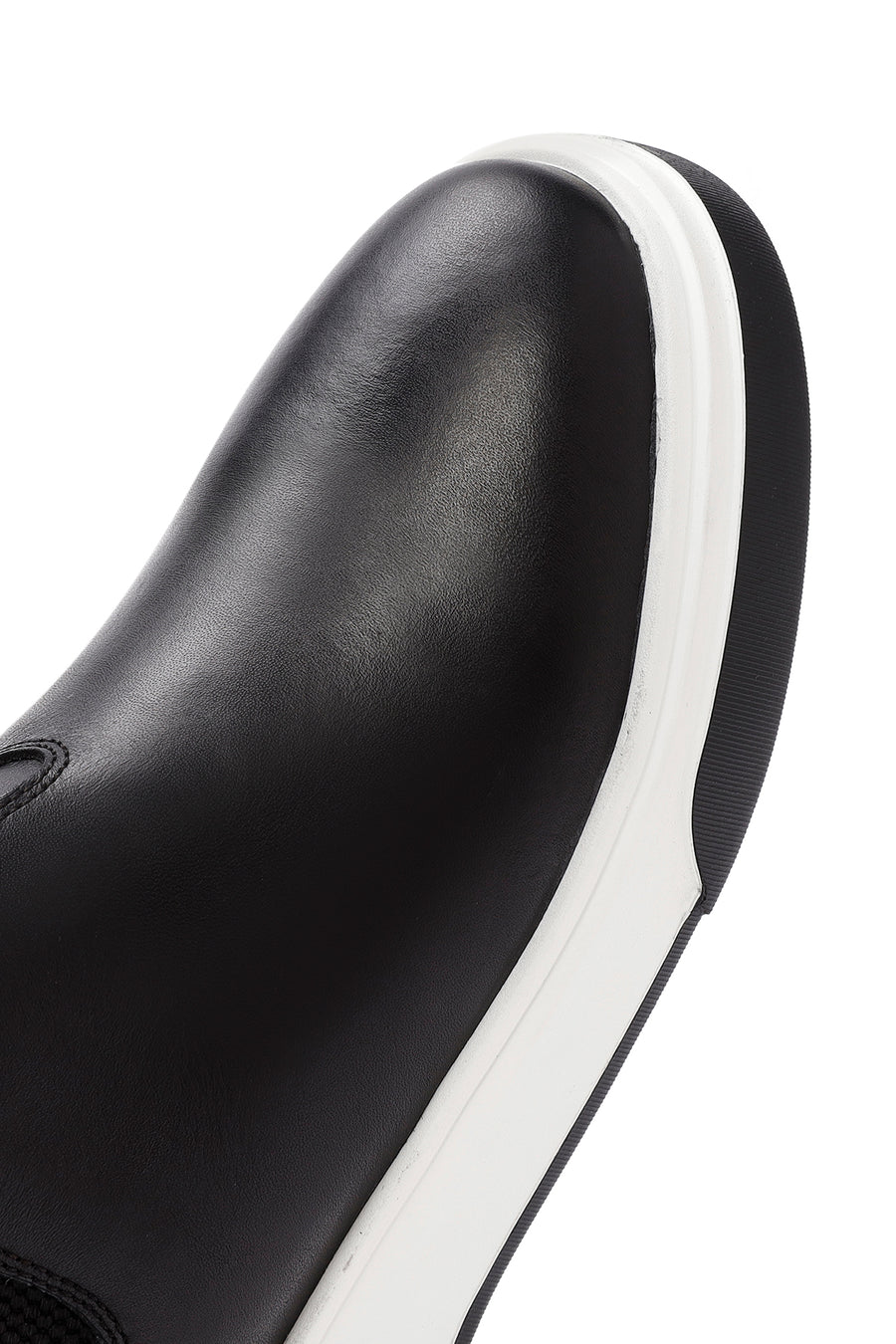 Men's Black Thick Sole Leather Casual Chelsea Boots