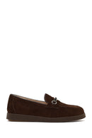Woman Brown Buckled Suede Comfort Loafer | Derimod