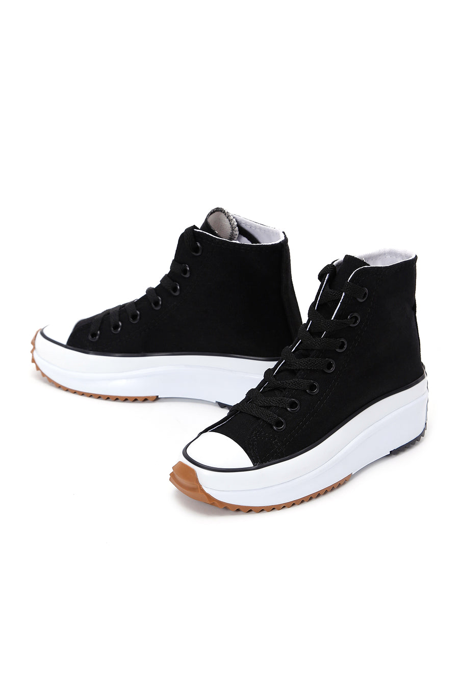 Kadın Siyah Kalın Tabanlı Bilekli Sneaker
