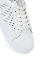Kadın Beyaz Bağcıklı Deri Sneaker | Derimod